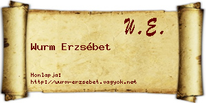 Wurm Erzsébet névjegykártya